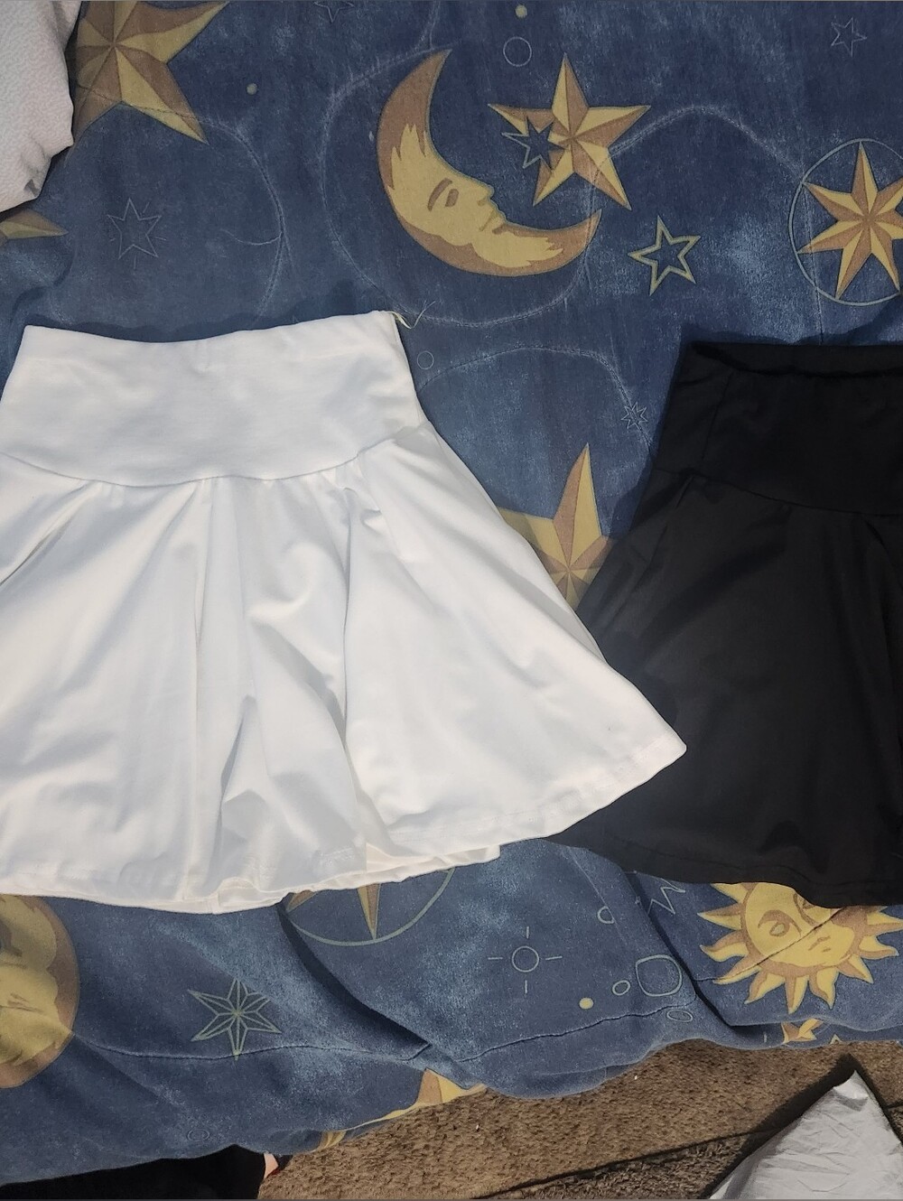 SHEIN Girls' Flared Skirt Duo — White & Black